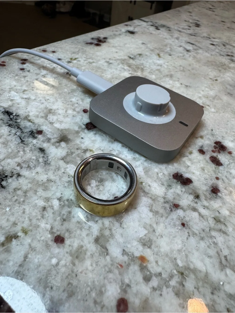 Gold Tone Wide Band OURA Ring - fitness accessory